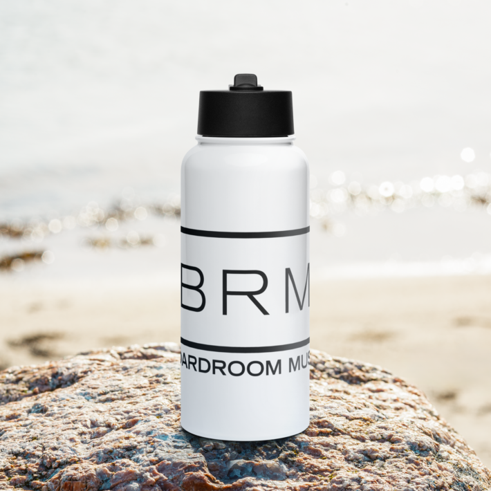 BRM Stainless steel water bottle with a straw lid